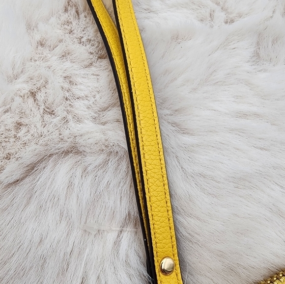 Michael Kors NWT white‎ monogram print yellow accents authentic large wallet - Picture 5 of 10